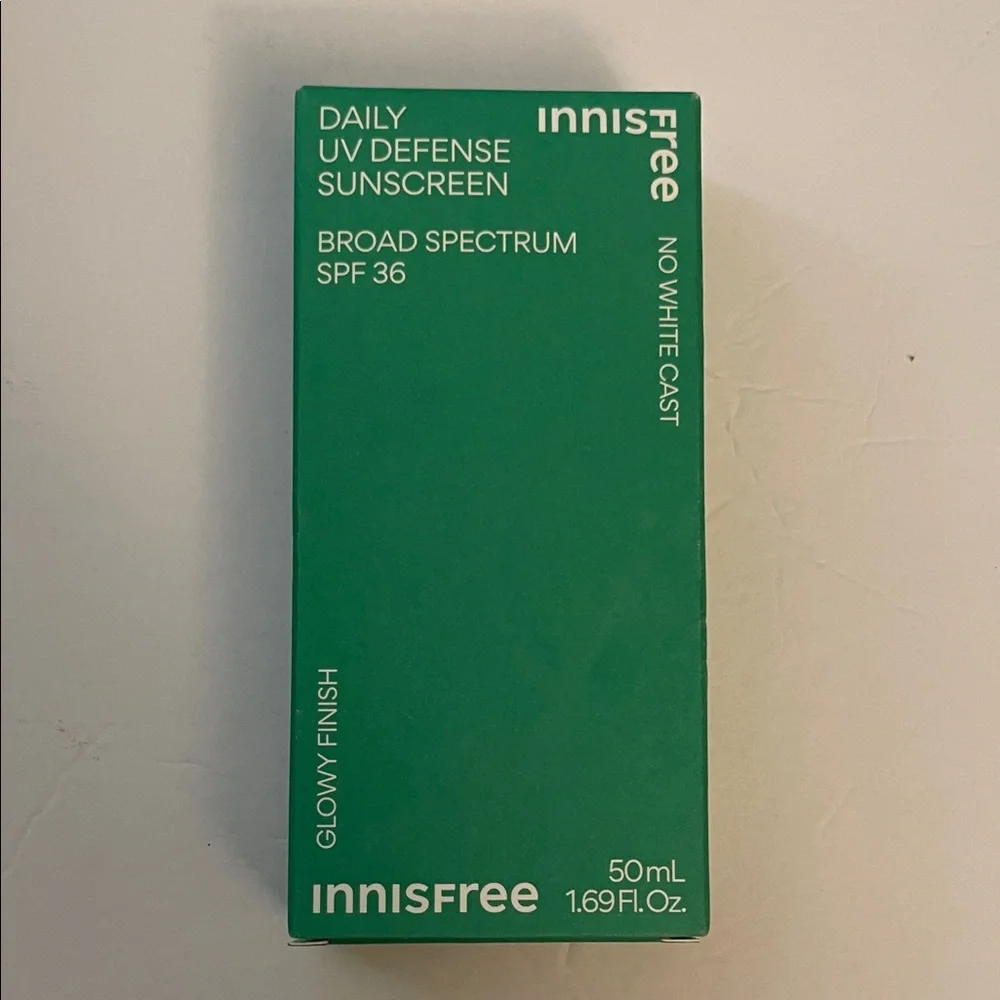 Innisfree Daily UV Defense Sunscreen SPF 36 1.69oz/50m Glowy Finish NEW with Box